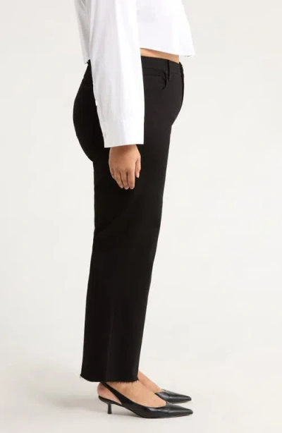 Kut From The Kloth Meg Fab Ab Raw Hem High Waist Ankle Wide Leg Jeans In Black