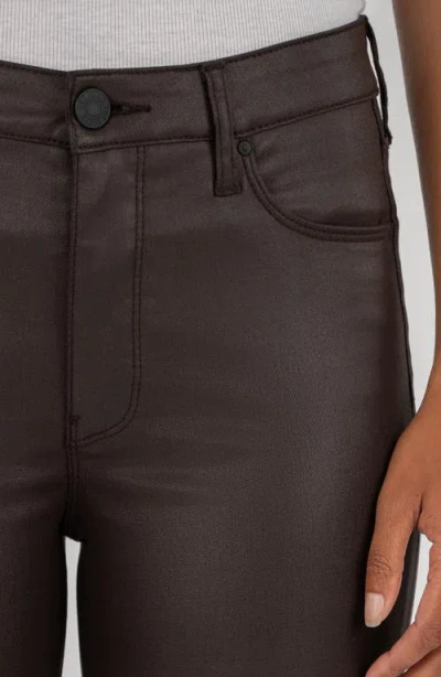 Kut From The Kloth Ana Fab Ab Coated High Waist Flare Jeans In Brown