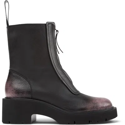 Camper 54mm Milah Zip-front Platform Ankle Boots In Multi