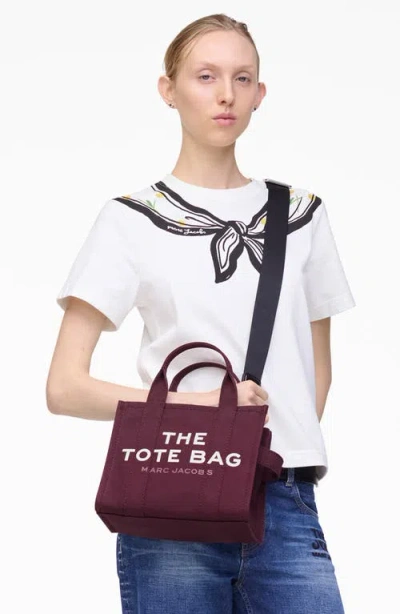 Marc Jacobs Borsa A Mano The Canvas Small Tote Bag Dark Plum In Burgundy