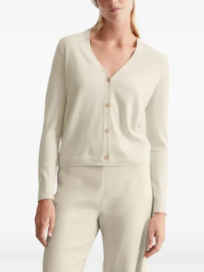 Marc O'polo Button-front V-neck Cardigan In Neutral