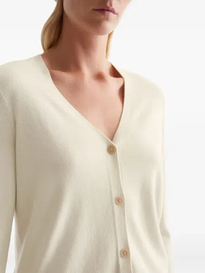 Marc O'polo Button-front V-neck Cardigan In Neutral