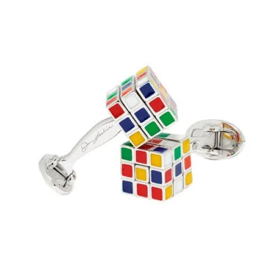 Jan Leslie Puzzle Moving Cube Sterling Cufflinks In Multi
