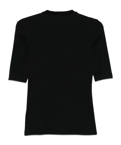 Fabiana Filippi Short Sleeve Sweater In Black