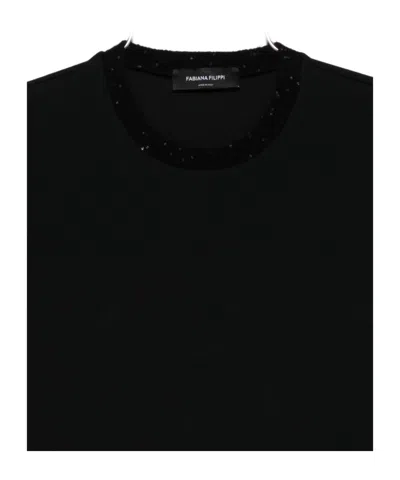 Fabiana Filippi Short Sleeve Sweater In Black
