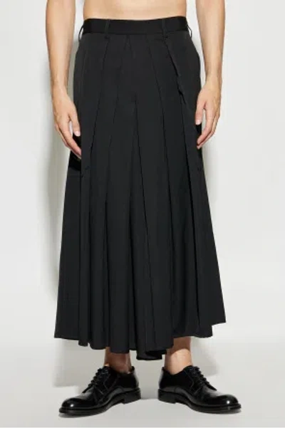 Yohji Yamamoto Wool Hakama Wide-leg Trousers In Black