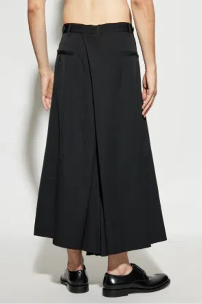 Yohji Yamamoto Wool Hakama Wide-leg Trousers In Black