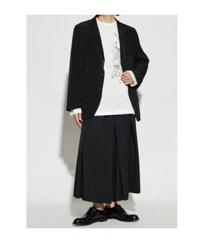 Yohji Yamamoto Wool Hakama Wide-leg Trousers In Black
