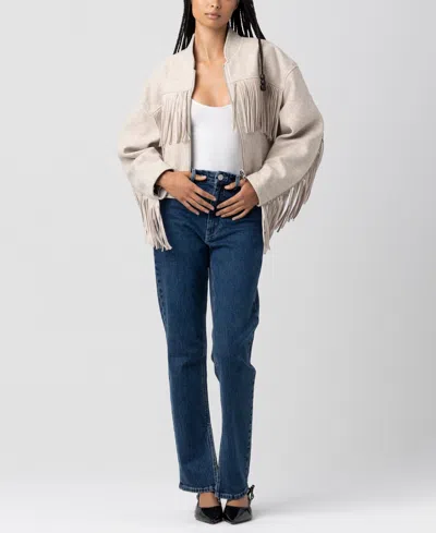 Blanknyc Fringe Crop Jacket In Neutral