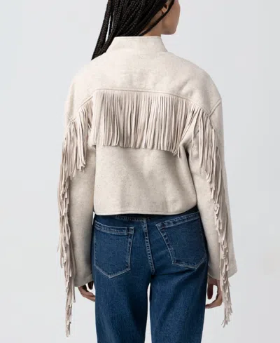 Blanknyc Fringe Crop Jacket In Neutral