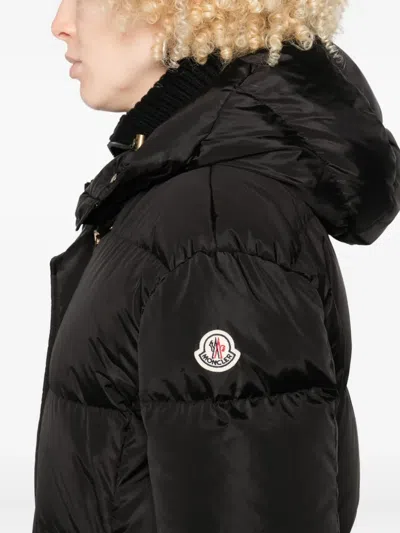 Moncler Hooded Quilted Jacket In Black