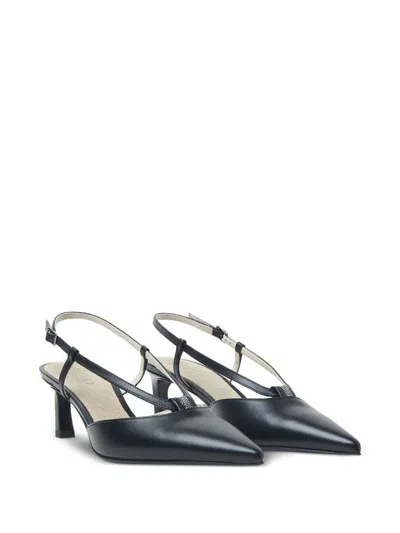 Peserico Slingback Pointed-toe Pumps In Black