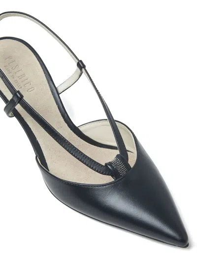 Peserico Slingback Pointed-toe Pumps In Black