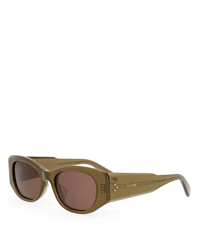 Celine Rectangular S329 Sunglasses In Acetate In Green