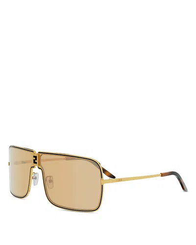 Fendi Fe40195u Ness 45e 45e Marrone Bronzato Sunglasses In Gold