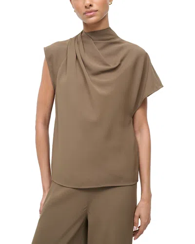 Staud Davina Asymmetric Top In Brown
