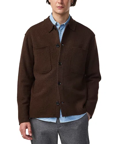 Nn07 Jonas Boiled Wool Shirt Jacket In Brown