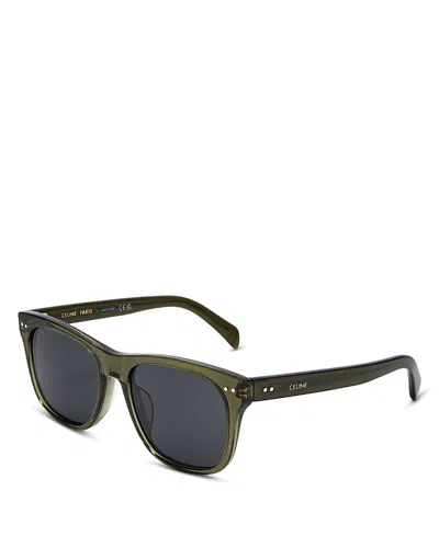 Celine Thin Square Sunglasses, 54mm In Green