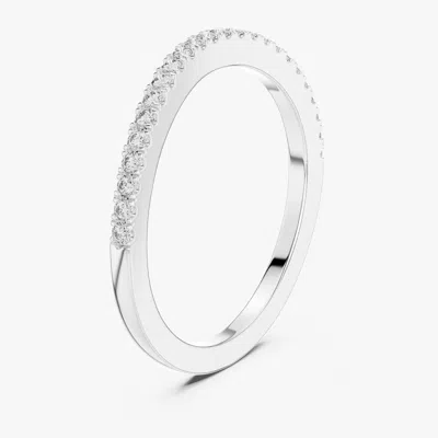 Pre-owned The Diamond Edit 0.2 Ct Side Stack Round Cut 18k White Gold Lab Grown Diamond Ring Size 53