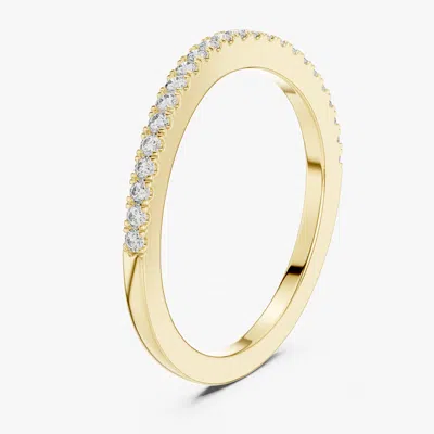 Pre-owned The Diamond Edit 0.2 Cts Side Stack Round Cut 18k Yellow Gold Lab Grown Diamond Ring Size 53