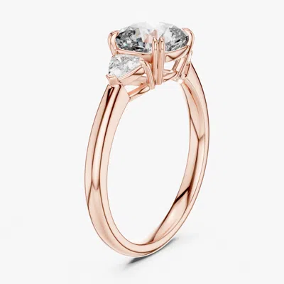 Pre-owned The Diamond Edit 2.00 Cts Cushion & Triangle Cut 18k Rose Gold Lab Grown Diamond Ring Size 53