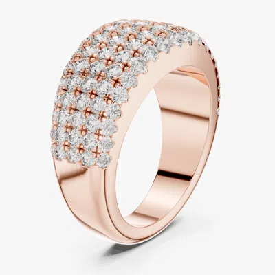 Pre-owned The Diamond Edit 2 Ct Fancy Round Cut 18k Rose Gold Lab Grown Diamond Ring Size 53