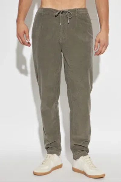 Woolrich Milton Pleated Drawstring Trousers In Gray