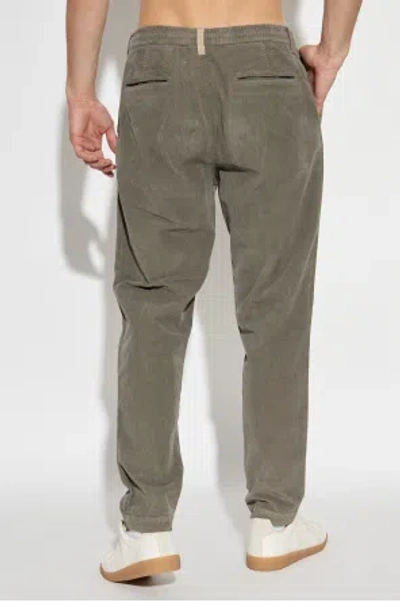 Woolrich Milton Pleated Drawstring Trousers In Gray