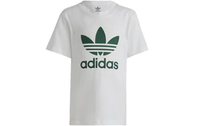 Adidas Originals (ps) Adidas Adicolor Shorts And Tee Set 'white Dark Green' In Multi