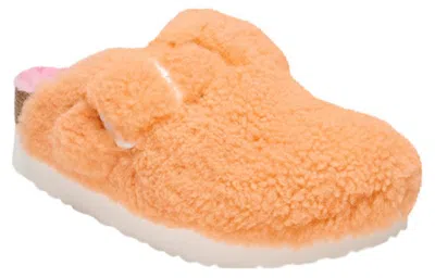 Birkenstock (wmns)  Boston Big Buckle Platform Fur Narrow Fit 'papaya/candy Pink' In Orange