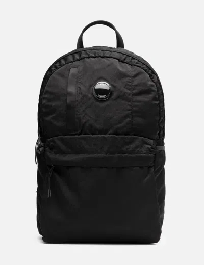 C.p. Company Navy Nylon B Lens Backpack In Black