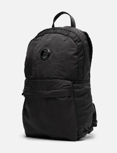C.p. Company Navy Nylon B Lens Backpack In Black