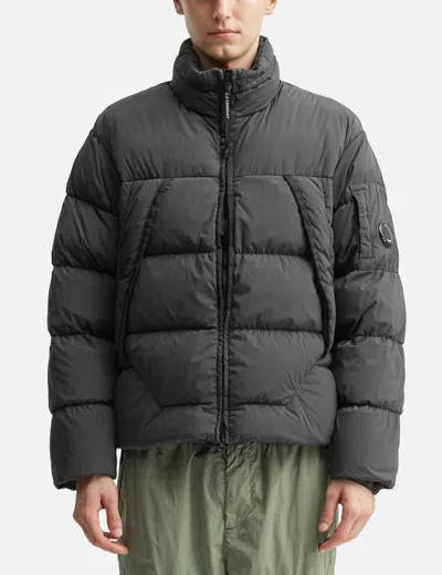 C.p. Company Nycra-r Hooded Down Jacket In Gray