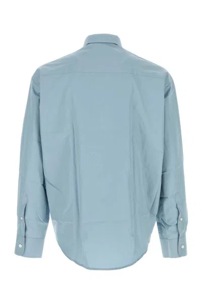 Ami Alexandre Mattiussi Poplin Shirt With Button Cuffs And Collar In Blue