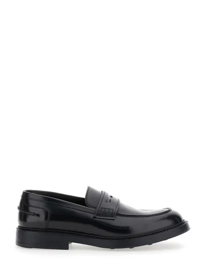 Doucal's Adler Black Slip-on Loafers In Smooth Leather Man In Multi