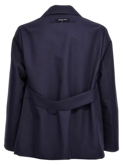 Fendi Half Belt Jacket In Blue