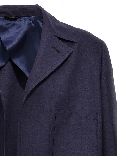 Fendi Half Belt Jacket In Blue