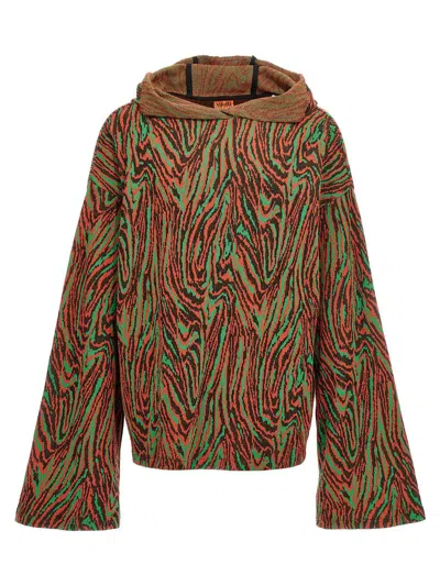 Vitelli Jacquard Flow Hooded Sweater In Multi