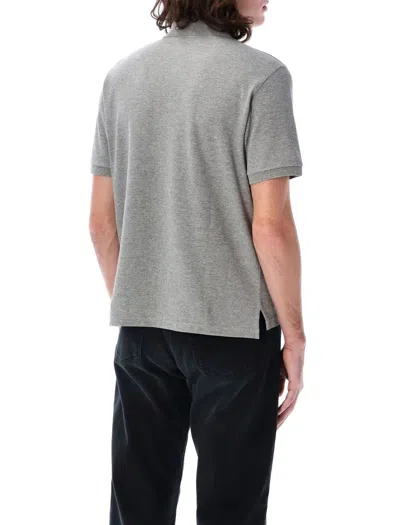 Saint Laurent Men's Polo Piquet T-shirt In Gray