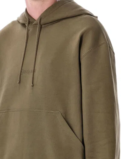 Saint Laurent Hooded Sweatshirt With Logo In Green