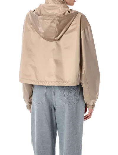 Fendi Cappuccino Polyester Windbreaker In Multi