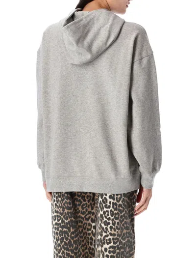 Ganni Isoli Bear Oversize Sweatshirt Hoodie In Gray