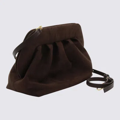 Themoirè Brown Vegan Bios Leather Clutches In Brown
