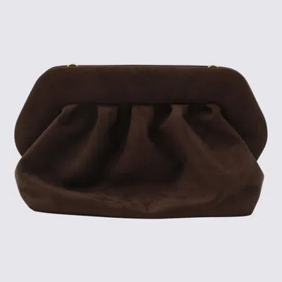 Themoirè Brown Vegan Bios Leather Clutches In Brown
