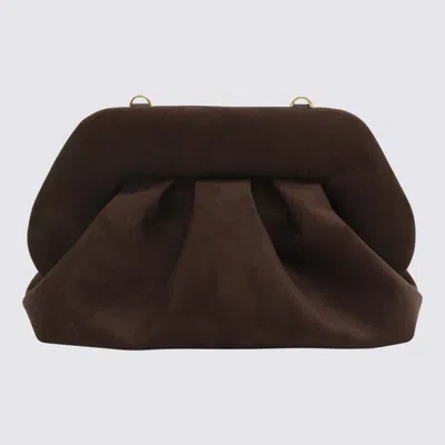 Themoirè Brown Vegan Bios Leather Clutches In Brown