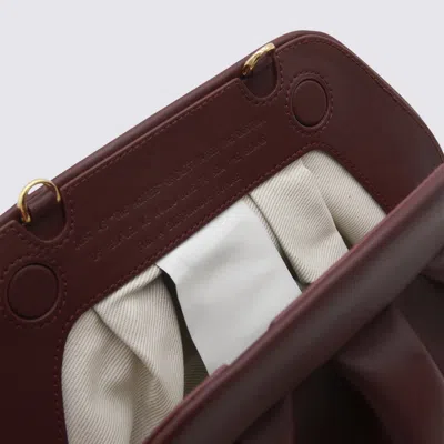 Themoirè Vegan Fabric Crossbody And Satchel Bag In Burgundy