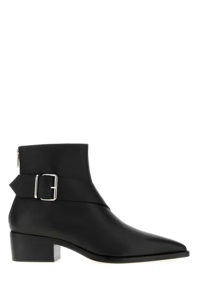 Alexander Mcqueen Ankle Boots With Block Heel And Buckle In Black