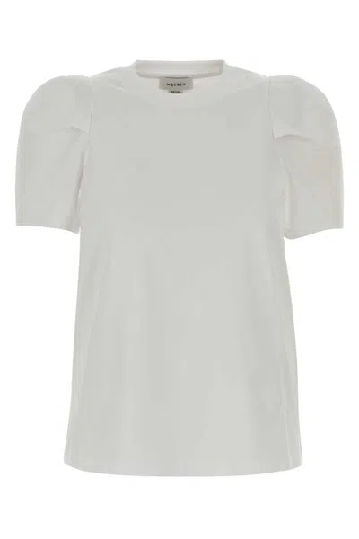 Alexander Mcqueen Cotton T-shirt With Crew Neck And Puff Sleeves In White