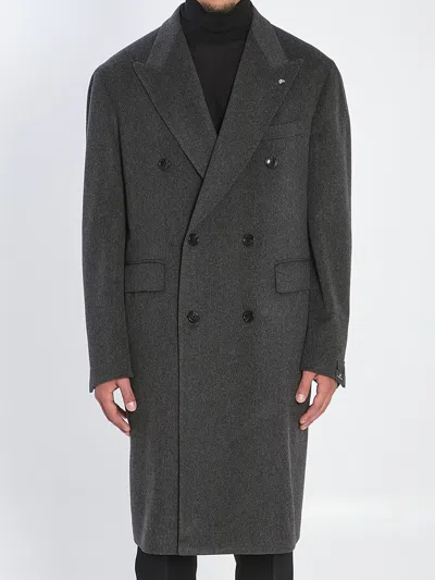 Tagliatore Pino Lerario Double-breasted Coat In Gray