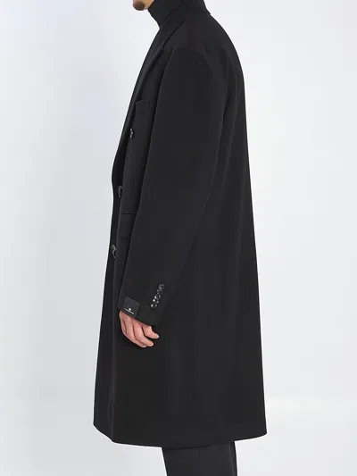 Tagliatore Pino Lerario Doublebreasted Coat In Black